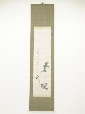 幸野楳嶺筆　歳朝清供　肉筆紙本掛軸（幸野西湖箱書）
